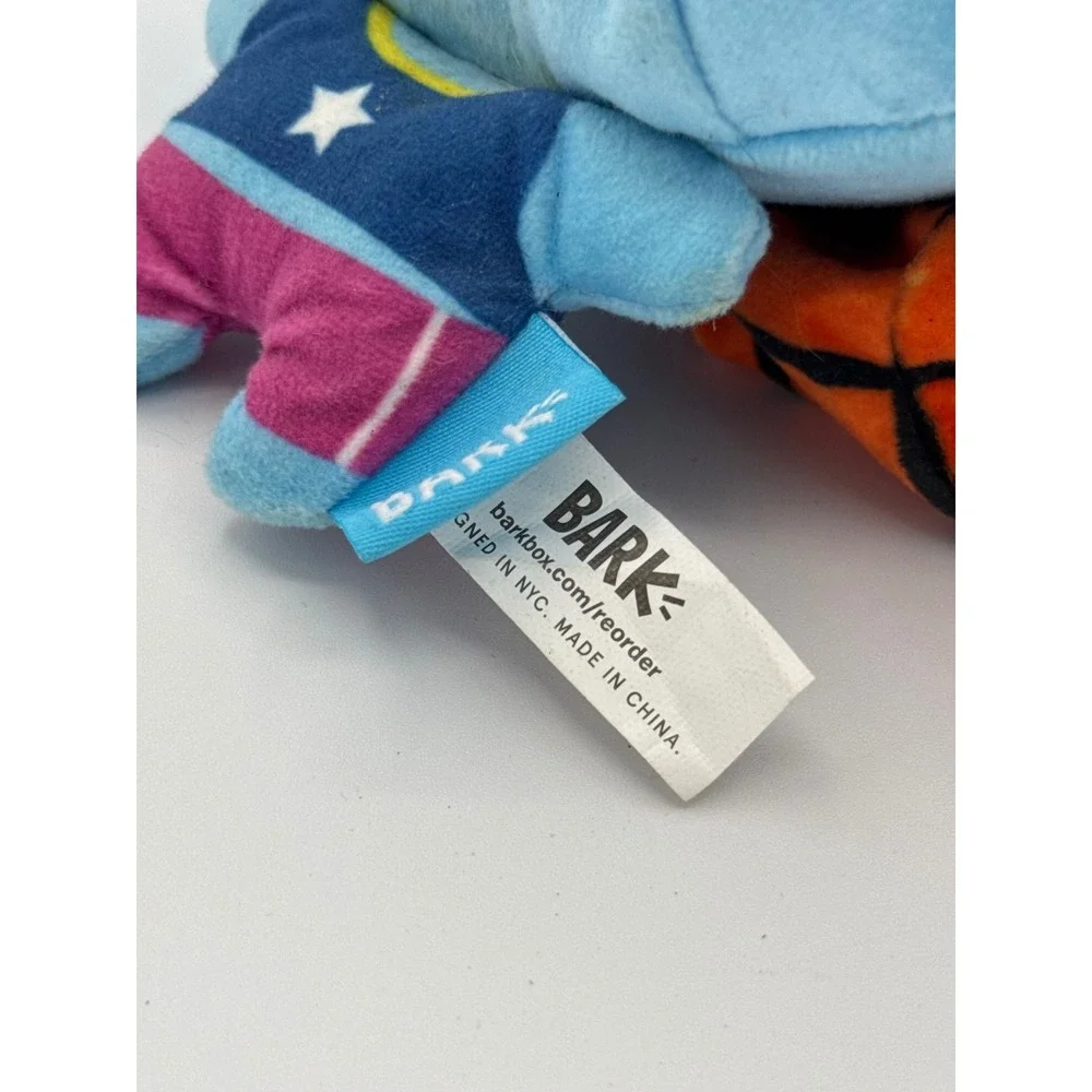 Bark Basketball Cat Plush Dog Toy Unisex Small Blue Orange Sports BarkBox
